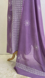 Load image into Gallery viewer, Women's Lakhnavi Handcrafted Cotton Chikankari Kurta And Dupatta Set- HONC0154884