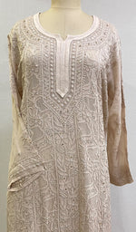 将图像加载到图库查看器中, Sadaf Women's Lakhnavi Handcrafted Viscose Georgette Chikankari Kurti - HONC0204847