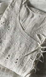 Load image into Gallery viewer, Women's Lakhnavi Handcrafted Mul Chanderi Semi - Stitched Angrakha And Dupatta Set- HONC0276228