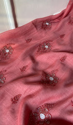 将图像加载到图库查看器中, Women's Lucknowi Handcrafted Chanderi Silk Chikankari Full Suit Material - HONC0260961