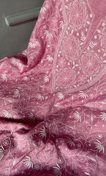 Load image into Gallery viewer, Women's Lakhnavi Handcrafted Munga Silk Chikankari Kurta And Dupatta Set- HONC0278049