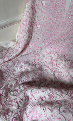 将图像加载到图库查看器中, Women's Lakhnavi Handcrafted Mul Chanderi Unstitched Kurta And Dupatta Set - HONC0278937