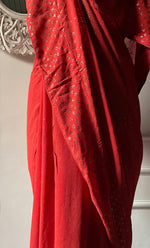 将图像加载到图库查看器中, Women's Lakhnavi Handcrafted Pure Silk Georgette Chikankari Saree - HONC0307218