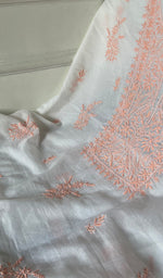 Load image into Gallery viewer, Women's Lakhnavi Handcrafted Mul Chanderi Unstitched Kurta And Dupatta Set - HONC0317073