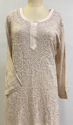 Load image into Gallery viewer, Women's Lakhnavi Handcrafted Viscose Georgette Chikankari Kurti - HONC0204829