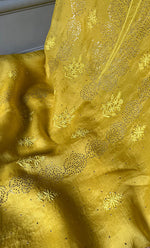 Load image into Gallery viewer, Afeera Women's Lakhnavi Handcrafted Pure Organza Chikankari Unstitched Kurta And Dupatta Set- HONC0304140