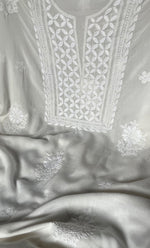 Load image into Gallery viewer, Women's Lakhnavi Handcrafted Modal Cotton Chikankari Unstitched Kurti Fabric - HONC0242107
