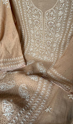 Load image into Gallery viewer, Women's Lakhnavi Handcrafted Mul Chanderi Semi - Stitched Kurta And Dupatta Set - HONC0293272