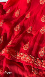 将图像加载到图库查看器中, Yumna Women's Lucknowi Handcrafted Faux-Georgette Chikankari Suit Material - HONC0277972