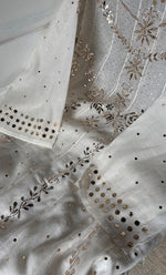 将图像加载到图库查看器中, Women's Lakhnavi Handcrafted Mul Chanderi Semi - stitched Kurta And Dupatta Set- HONC0321822