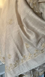 Load image into Gallery viewer, Women's Lakhnavi Handcrafted Munga Silk Chikankari Dupatta - HONC0180051