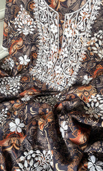 Load image into Gallery viewer, Women's Lakhnavi Handcrafted Cotton Chikankari Unstitched Kurti Fabric - HONC0315323