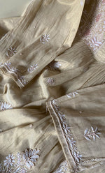Load image into Gallery viewer, Women's Lakhnavi Handcrafted Tissue Chanderi Semi - stitched Kurta And Dupatta Set - HONC0297195