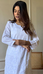 将图像加载到图库查看器中, Women's Lucknowi Handcrafted Cotton Chikankari Kurti - HONC0283430