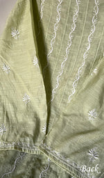 Load image into Gallery viewer, Women's Lakhnavi Handcrafted Linen Cotton Semi -Stitched Anarkali And Dupatta Set - HONC0246479