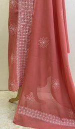 Load image into Gallery viewer, Women's Lakhnavi Handcrafted Cotton Chikankari Kurta And Dupatta Set- HONC0154884