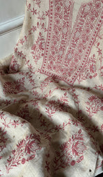 将图像加载到图库查看器中, Women's Lakhnavi Handcrafted Tissue Chanderi Unstitched Kurta And Dupatta Set - HONC0267043