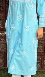 将图像加载到图库查看器中, Falak Women's Lucknowi Handcrafted Cotton Chikankari Kurti - HONC0220781