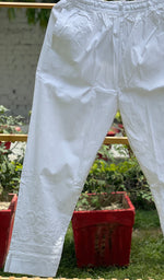 Load image into Gallery viewer, Women's Lucknowi Handcrafted Cotton Chikankari Pant - HONC0287198