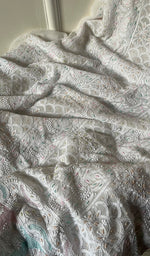 Load image into Gallery viewer, Women's Lucknowi Handcrafted Viscose Georgette Unstitched Chikankari Kurta And Dupatta Set - HONC0271322