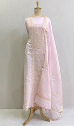将图像加载到图库查看器中, Women's Lakhnavi Handcrafted Mul Chanderi Kurta And Dupatta Set - HONC0117553