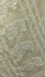 Load image into Gallery viewer, Women's Lakhnavi Handcrafted Light Yellow Faux-Georgette Chikankari Dupatta - NC061845