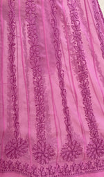 Load image into Gallery viewer, Women's Lakhnavi Handcrafted Faux-Georgette Chikankari Anarkali Dress - NC0884