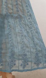 Load image into Gallery viewer, Women's Lakhnavi Handcrafted Faux-Georgette Chikankari  Anarkali Dress - HONC040036