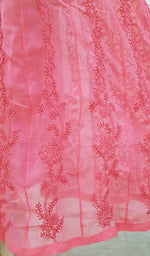 Load image into Gallery viewer, Women's Lakhnavi Handcrafted Faux-Georgette Chikankari  Anarkali Dress - HONC040036