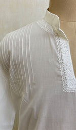 Load image into Gallery viewer, Men's Lucknowi Handcrafted Cotton Chikankari Kurta - NC069910