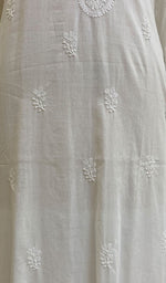 Load image into Gallery viewer, Women's Lakhnavi Handcrafted White Cotton Chikankari Kurti - NC073191