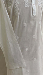 Load image into Gallery viewer, Men's Lucknowi Handcrafted Cotton Chikankari Kurta - HONC0427