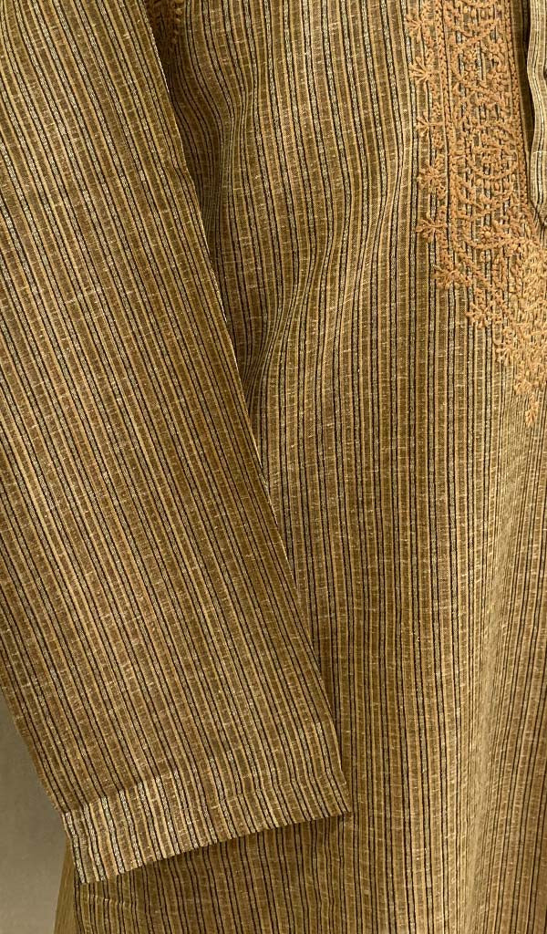 Men's Lucknowi Handcrafted Cotton Chikankari Kurta - HONC0433