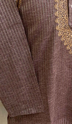 Load image into Gallery viewer, Men's Lucknowi Handcrafted Cotton Chikankari Kurta - HONC0437