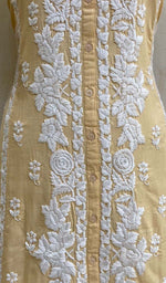 Load image into Gallery viewer, Women's Lakhnavi Handcrafted Beige Linen Cotton Chikankari Kurti - HONC011104