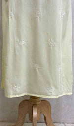 Load image into Gallery viewer, Lakhnavi Handcrafted Lemon Modal Cotton Chikankari Kurti - HONC011813