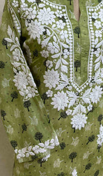 将图像加载到图库查看器中, Maiwish Women's Lakhnavi Handcrafted Printed Cotton Chikankari Kurti - HONC028347