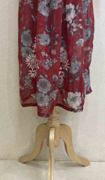 Load image into Gallery viewer, Women's Lakhnavi Handcrafted Printed Faux-Georgette Chikankari Gown - HONC048307