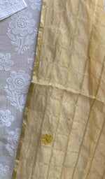 Load image into Gallery viewer, Women's Lakhnavi Handcrafted Chanderi Silk Chikankari Dupatta - HONC049167