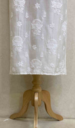 Load image into Gallery viewer, Sufi Women's Lucknowi Handcrafted Chanderi Silk Chikankari Kurti - HONC041949