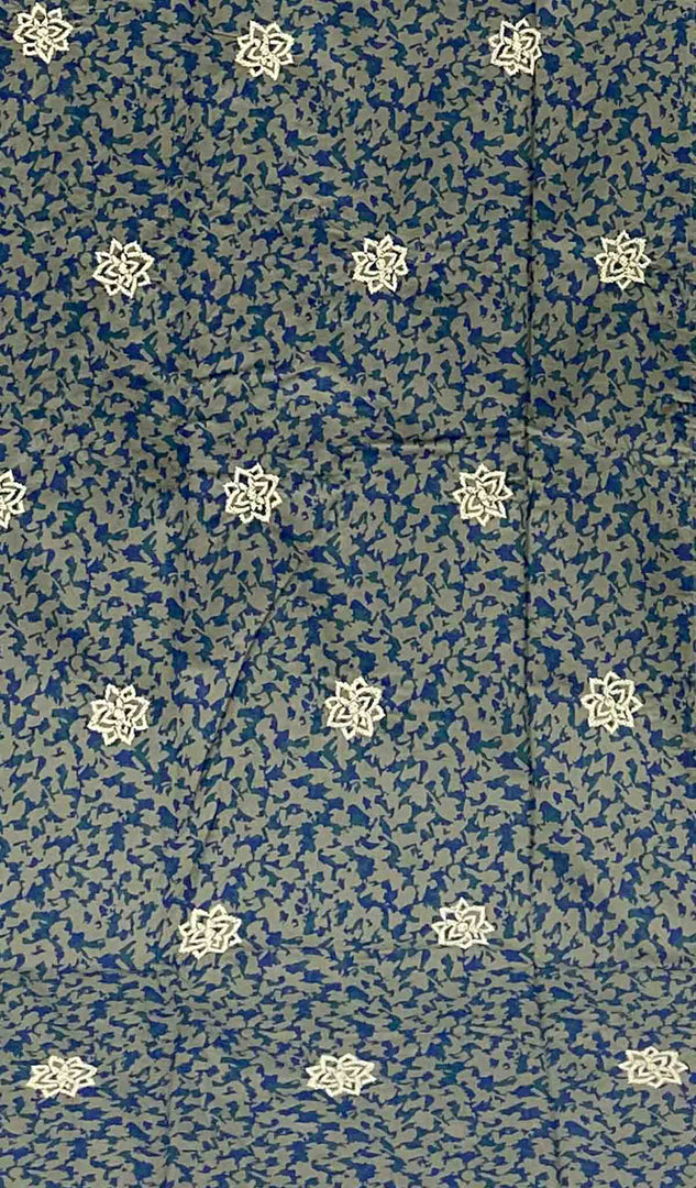 لکھنوی دستکاری کاٹن چکنکاری بیڈ شیٹ سیٹ - HONC043421