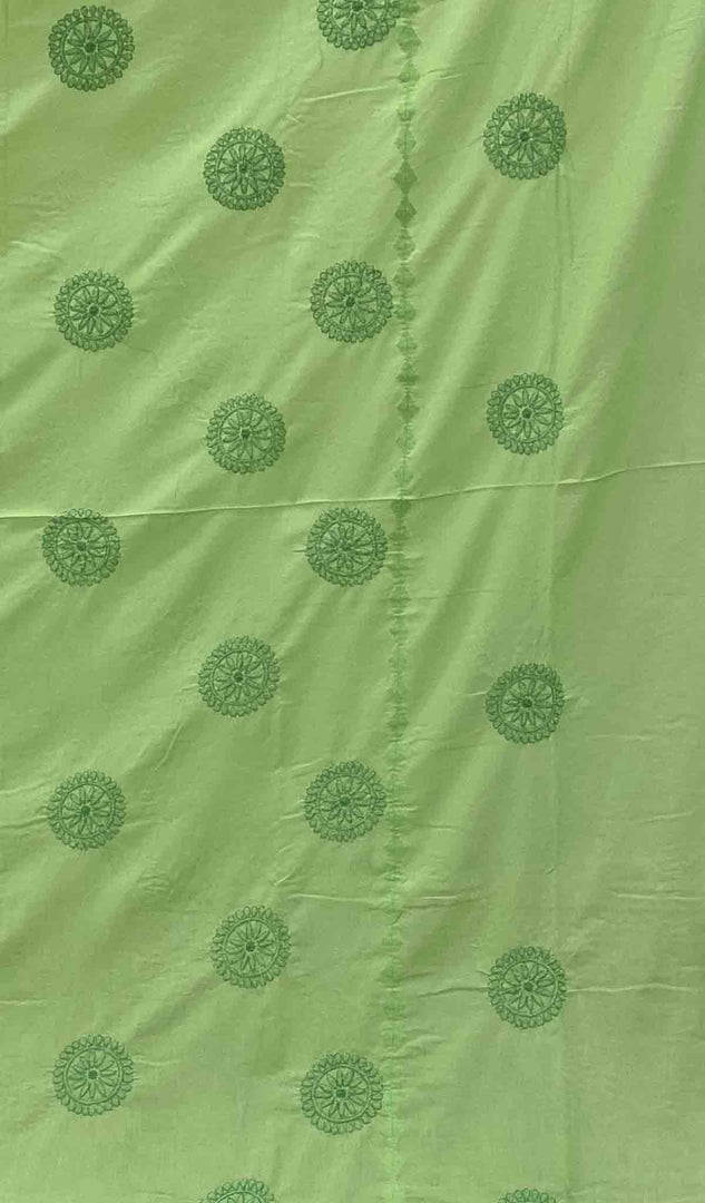 Lakhnavi Handcrafted Cotton Chikankari Bedsheet Set - HONC043427