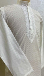 Load image into Gallery viewer, Men's Lucknowi Handcrafted Cotton Chikankari Kurta - HONC072366