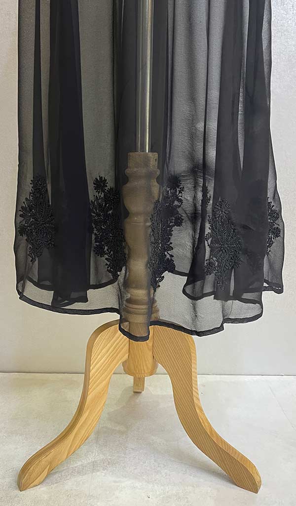 Black Color Georgette Chikankari Anarkali Dress
