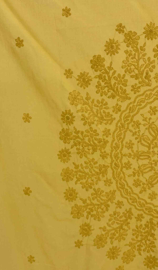 Lakhnavi Handcrafted Cotton Chikankari Table Cover - HONC041215