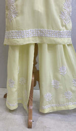 Load image into Gallery viewer, Women's Lakhnavi Handcrafted Modal Cotton Chikankari Kurta And Palazzo Set - HONC056779