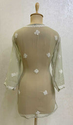 Load image into Gallery viewer, Women's Lakhnavi Handcrafted Fox-Georgette Chikankari Top - HONC093119