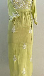 将图像加载到图库查看器中, Neha Women's Lucknowi Handcrafted Modal Cotton Chikankari Angrakha Dress - HONC0102808