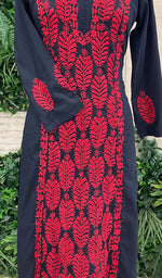 Load image into Gallery viewer, Women's Lucknowi Handcrafted Modal Cotton Chikankari Kurti - HONC0110975