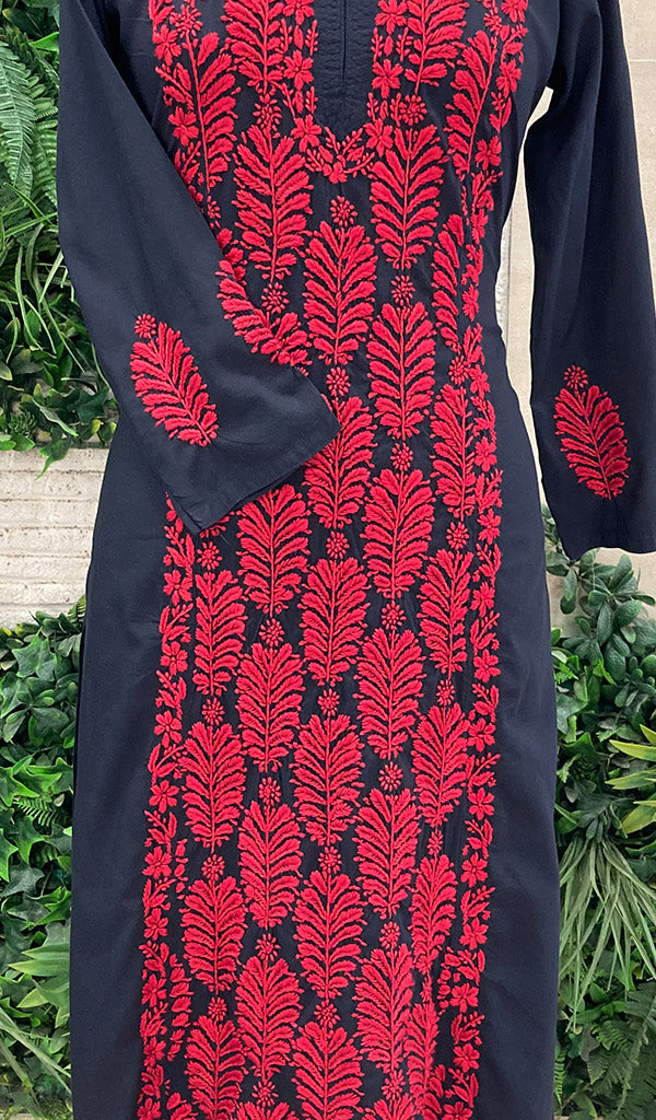 Women's Lucknowi Handcrafted Modal Cotton Chikankari Kurti - HONC0110975
